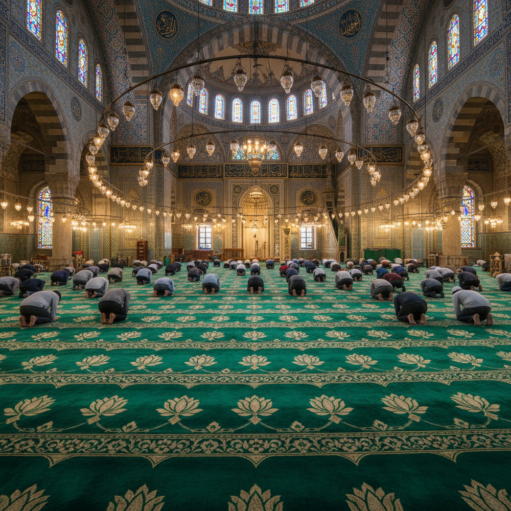 mosque interior lotus worshippers